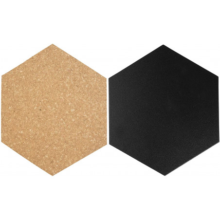 Lot de 7 ardoises noires et liège forme hexagonale Sécurit | Surdiscount