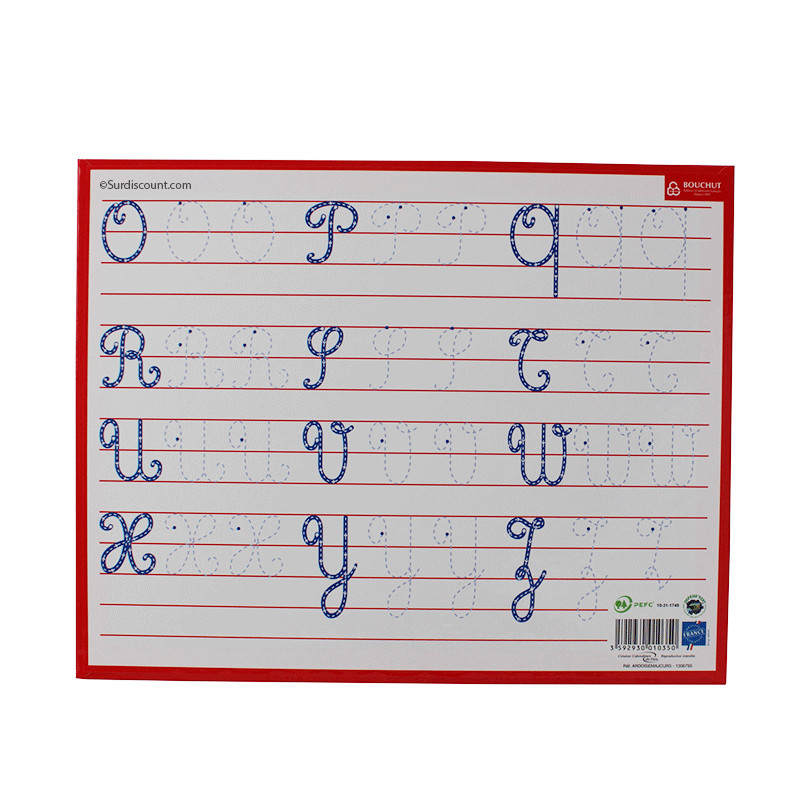 Ardoise Effaçable À Sec Alphabet Majuscules Cursives - 26,5 X 21Cm - Bouchut | Surdiscount