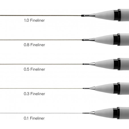 Set 5 Feutre À Pointe Fine Assortiment - Pointe Noir - Winsor & Newton | Surdiscount