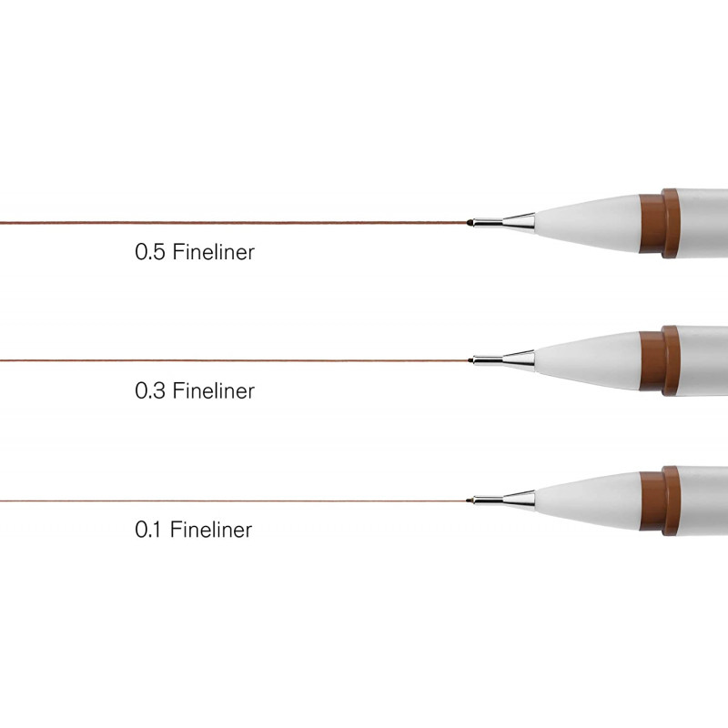Set 3 Feutre À Pointe Fine - Pointe Sepia - Winsor & Newton | Surdiscount