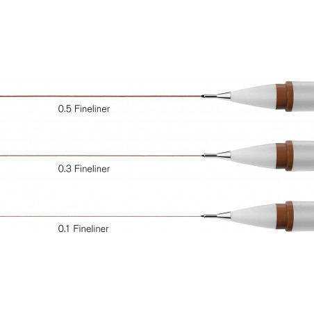 Set 3 Feutre À Pointe Fine - Pointe Sepia - Winsor & Newton | Surdiscount