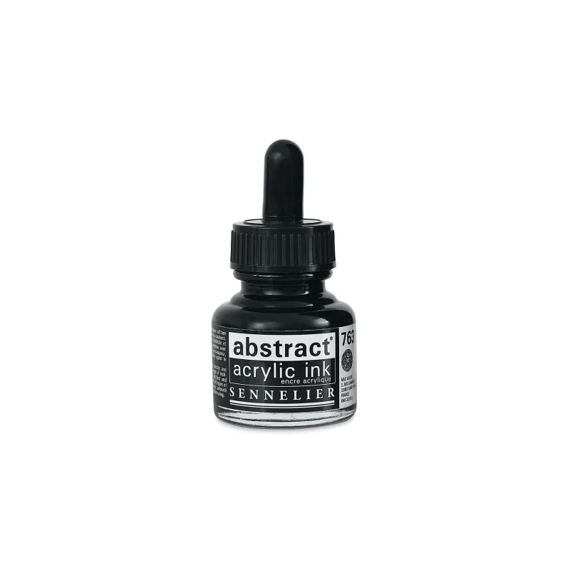 photo-Encre - Acrylique - Noir de carbone - 763 - Sennelier - Flacon 30ml - Beaux-arts