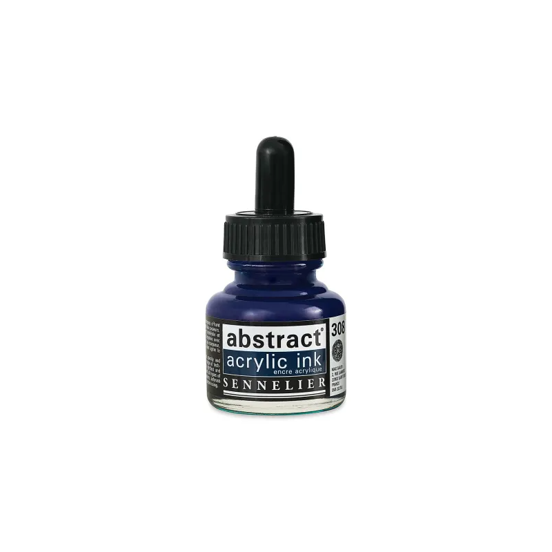 photo-Encre - Acrylique - Bleu Indigo - 308 - Sennelier - Flacon 30ml - Beaux-arts