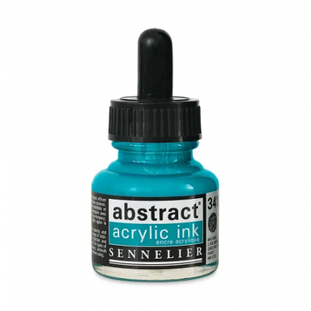 photo-Encre - Acrylique - Turquoise - 341 - Sennelier - Flacon 30ml - Beaux-arts
