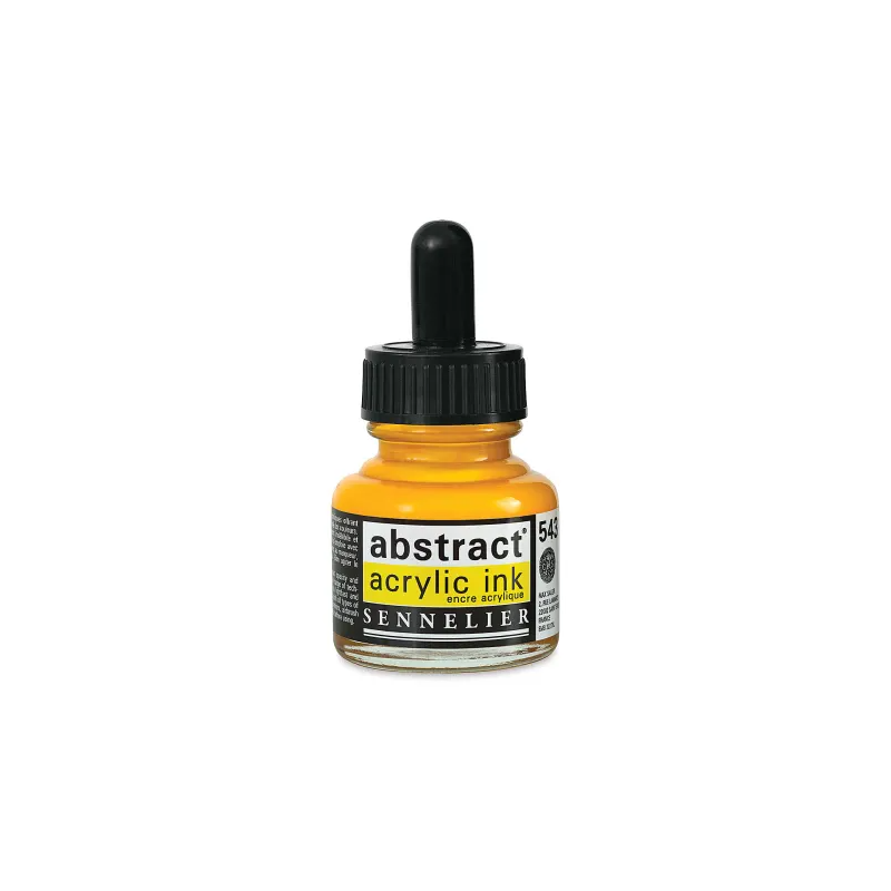 photo-Encre - Acrylique - Ton jaune cadmium foncé - 543 - Sennelier - Flacon 30ml - Beaux-arts