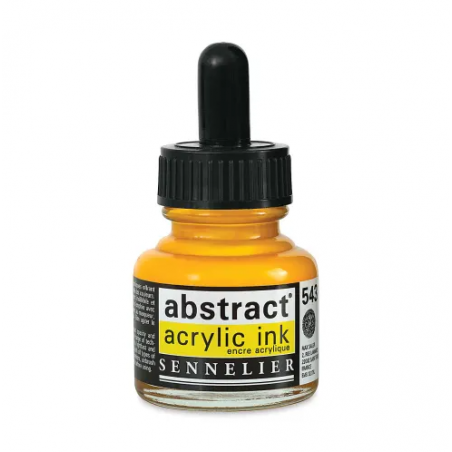 photo-Encre - Acrylique - Ton jaune cadmium foncé - 543 - Sennelier - Flacon 30ml - Beaux-arts