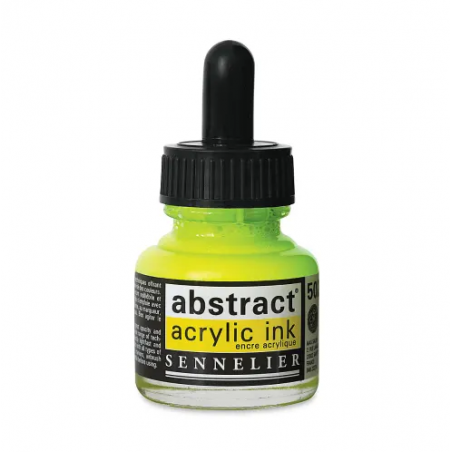 photo-Encre - Acrylique - Jaune fluorescent - 502 - Sennelier - Flacon 30ml - Beaux-arts