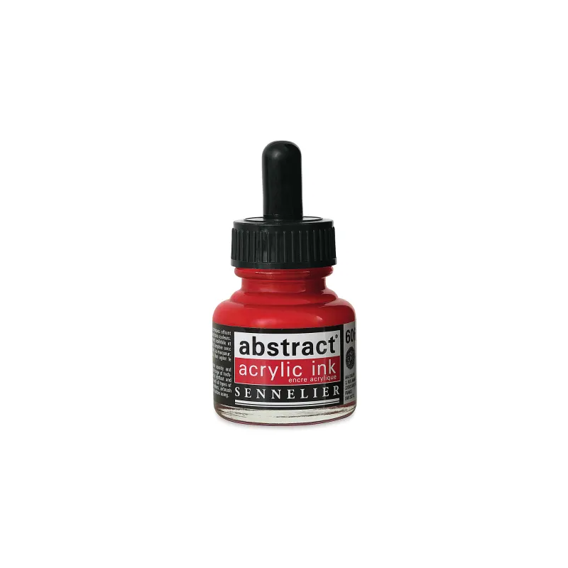 photo-Encre - Acrylique - Ton rouge cadmium foncé - 606 - Sennelier - Flacon 30ml - Beaux-arts