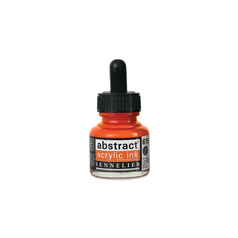 photo-Encre - Acrylique - Ton rouge cadmium orange - 615 - Sennelier - Flacon 30ml - Beaux-arts