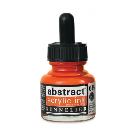 photo-Encre - Acrylique - Ton rouge cadmium orange - 615 - Sennelier - Flacon 30ml - Beaux-arts