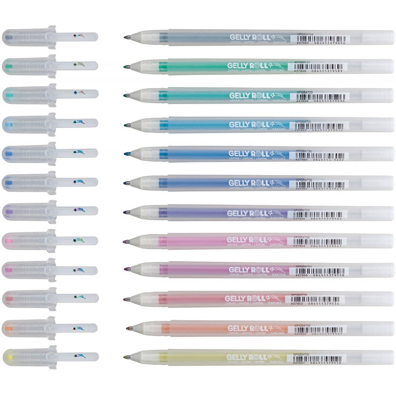 Lot De 12 Stylos Gel Stardust Glitter - Sakura | Surdiscount