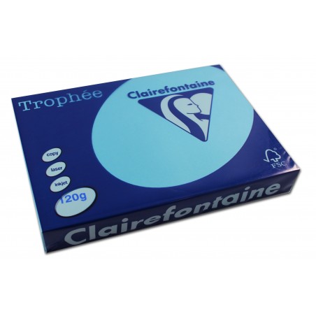 photo-Ramette de papier - A4 - Bleu royal - 120g - Impression - 250 feuilles - Clairefontaine Trophée