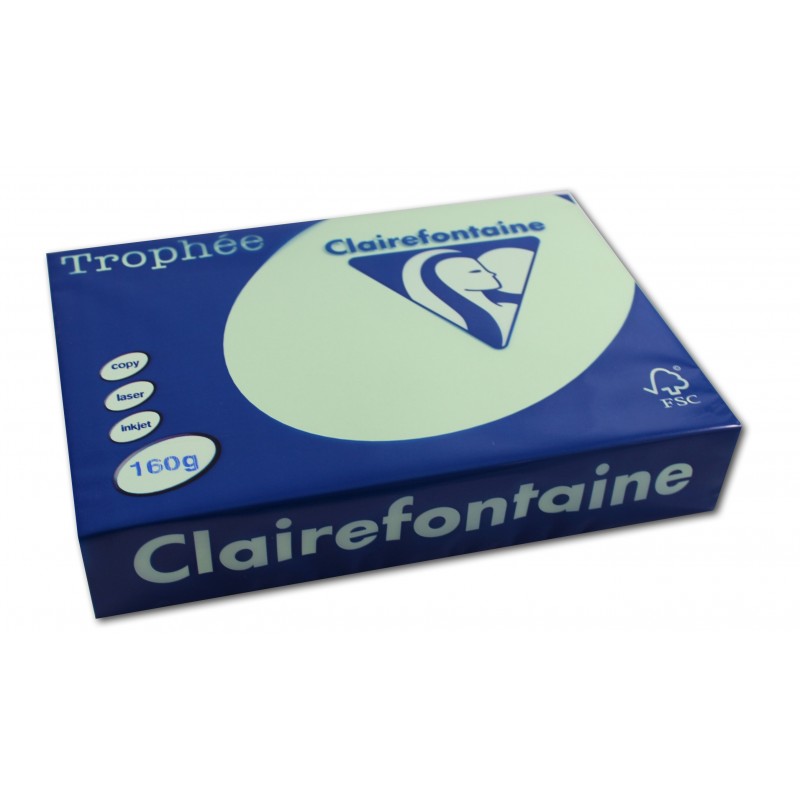 photo-Ramette de papier - A4 - Vert pastel - 160g - Impression - 250 feuilles - Clairefontaine Trophée