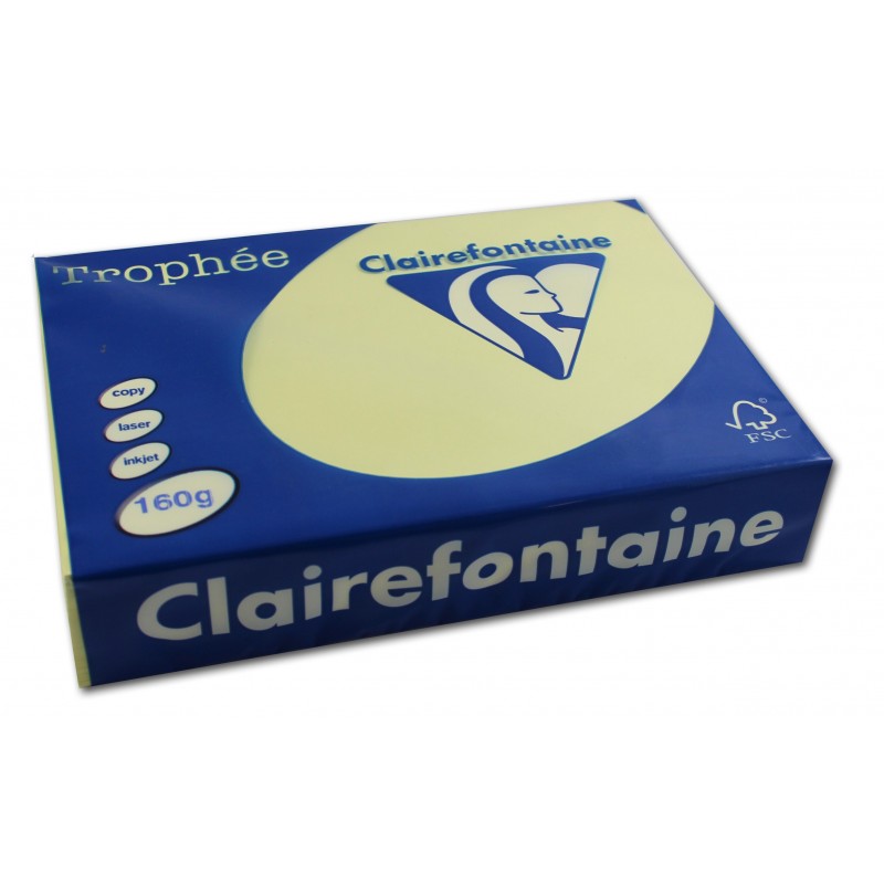 photo-Ramette de papier - A4 - Canari - Pastel - 160g - Impression - 250 feuilles - Clairefontaine Trophée