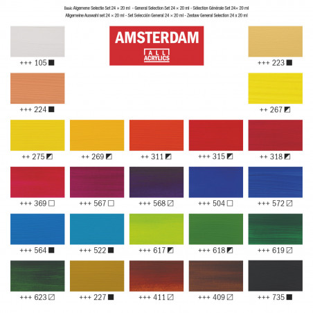 Set Peinture Acrylique de 24 tubes - Amsterdam | Surdiscount