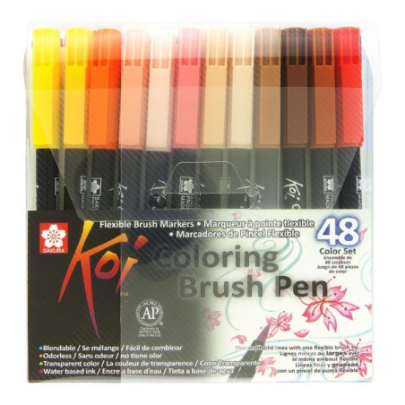Acheter Lot de 48 stylos pinceaux koi coloring brush pen - Sakura