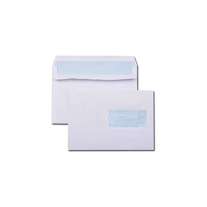 photo-Enveloppes - Blanche - C5 - 162x229mm - Avec fenêtre - Autocollante - Carton de 500 - GPV