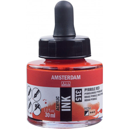photo-Encre - Acrylique - Rouge de Pyrolle - 315 - Amsterdam - Flacon 30ml - Beaux-arts