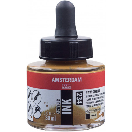 photo-Encre - Acrylique - Terre de sienne naturelle - 234 - Amsterdam - Flacon 30ml - Beaux-arts