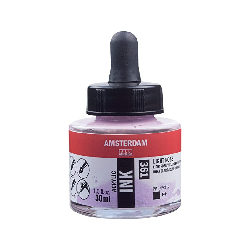 photo-Encre - Acrylique - Rose clair - 361 - Amsterdam - Flacon 30ml - Beaux-arts