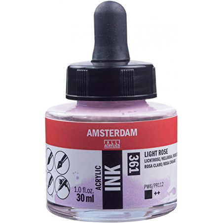 photo-Encre - Acrylique - Rose clair - 361 - Amsterdam - Flacon 30ml - Beaux-arts