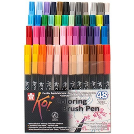 photo-Feutres - Pointe pinceaux - 48 couleurs - Sakura - Koi coloring brush pen