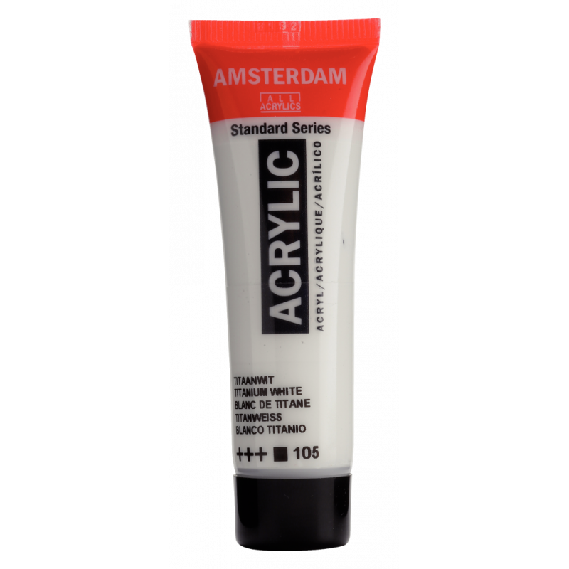 Peinture Acrylique en tube - blanc de titan - Amsterdam pas cher