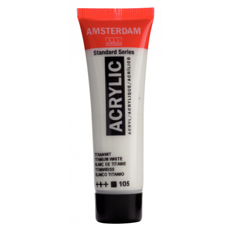 Peinture Acrylique en tube - blanc de titan - Amsterdam pas cher