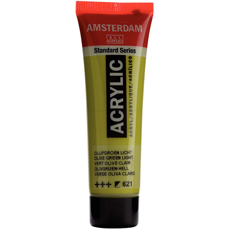 Peinture Acrylique en tube - vert olive clair - Amsterdam pas cher