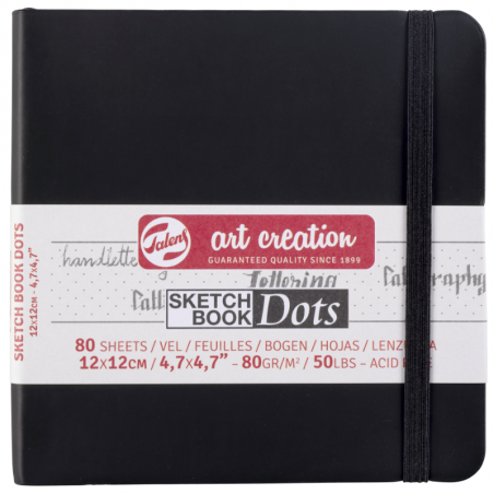 Carnet à points Talens Art Creation – Noir – 12 × 12 cm – 80 feuilles – 80 g/m²