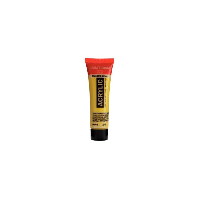 Peinture Acrylique en tube - jaune transp moy - Amsterdam pas cher