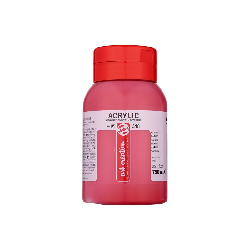 photo-Peinture acrylique - Carmin - 318 - Pot de 750 ml - Talens Art Creation
