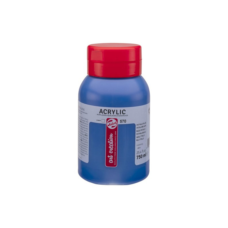 photo-Peinture acrylique - Bleu Phtalo - 570 - Pot de 750 ml - Talens Art Creation