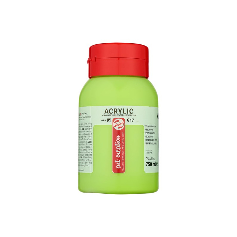 photo-Peinture acrylique - Vert Jaunâtre - 617 - Pot de 750 ml - Talens Art Creation