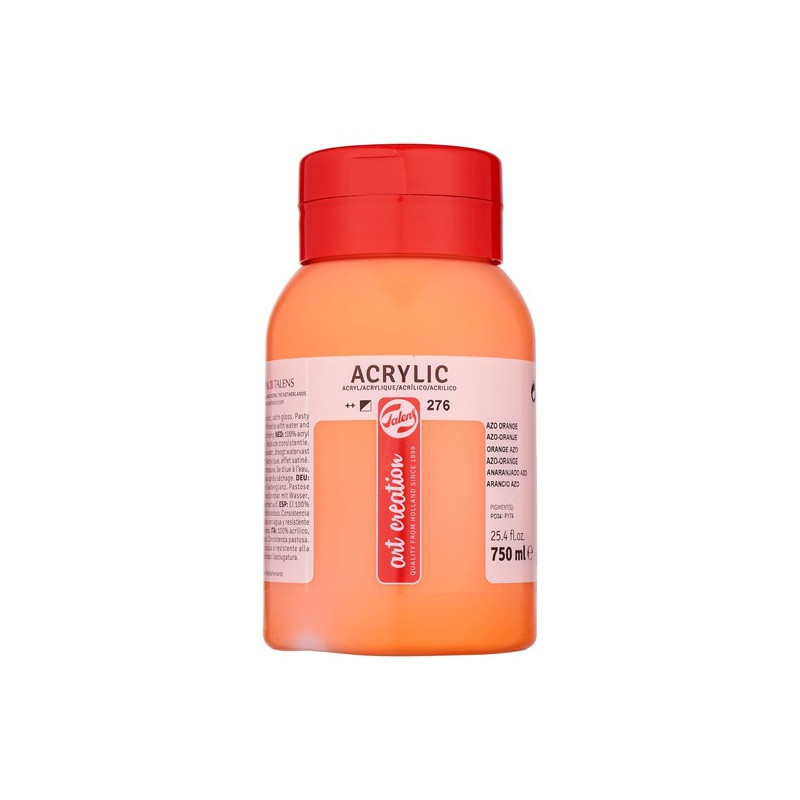 photo-Peinture acrylique - Orange Azo - 276 - Pot de 750 ml - Talens Art Creation