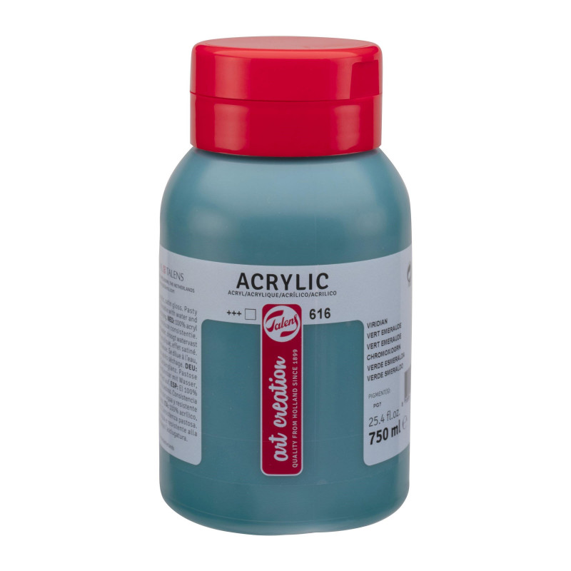 photo-Peinture acrylique - Vert Émeraude - 616 - Pot de 750 ml - Talens Art Creation