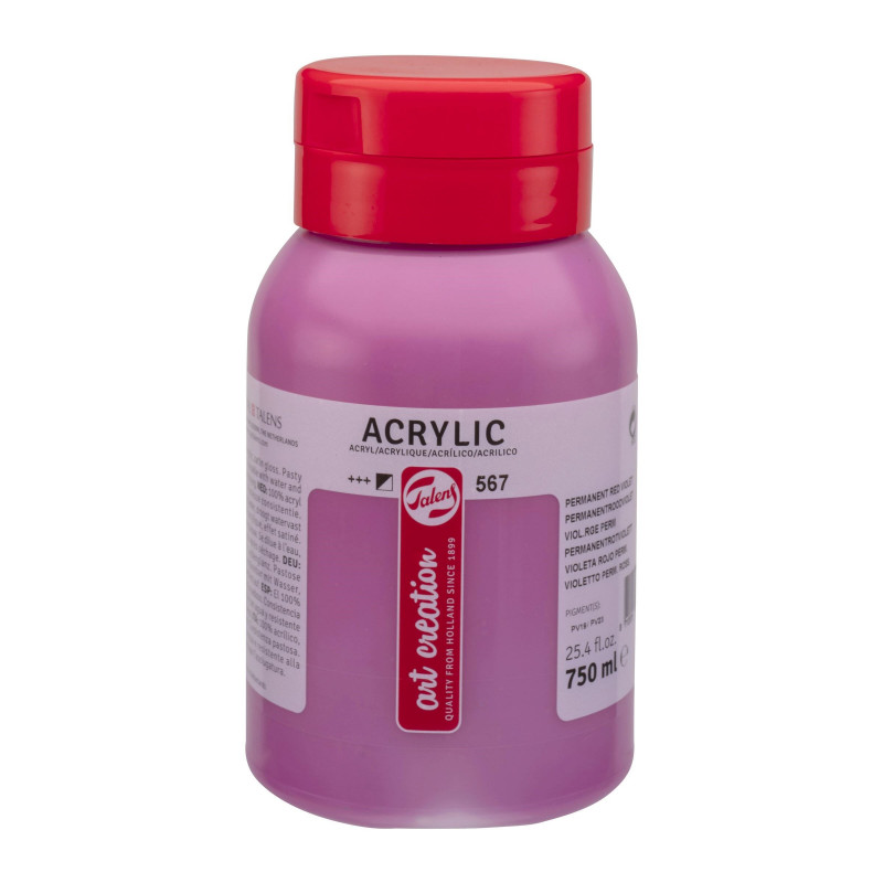 photo-Peinture acrylique - Violet Rougeâtre Permanent - 567 - Pot de 750 ml - Talens Art Creation