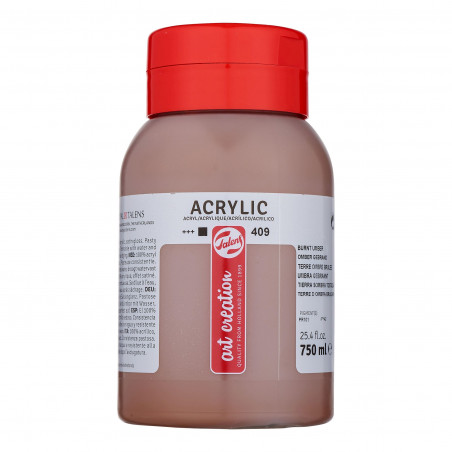 photo-Peinture acrylique - Terre d'Ombre Brûlée - 409 - Pot de 750 ml - Talens Art Creation