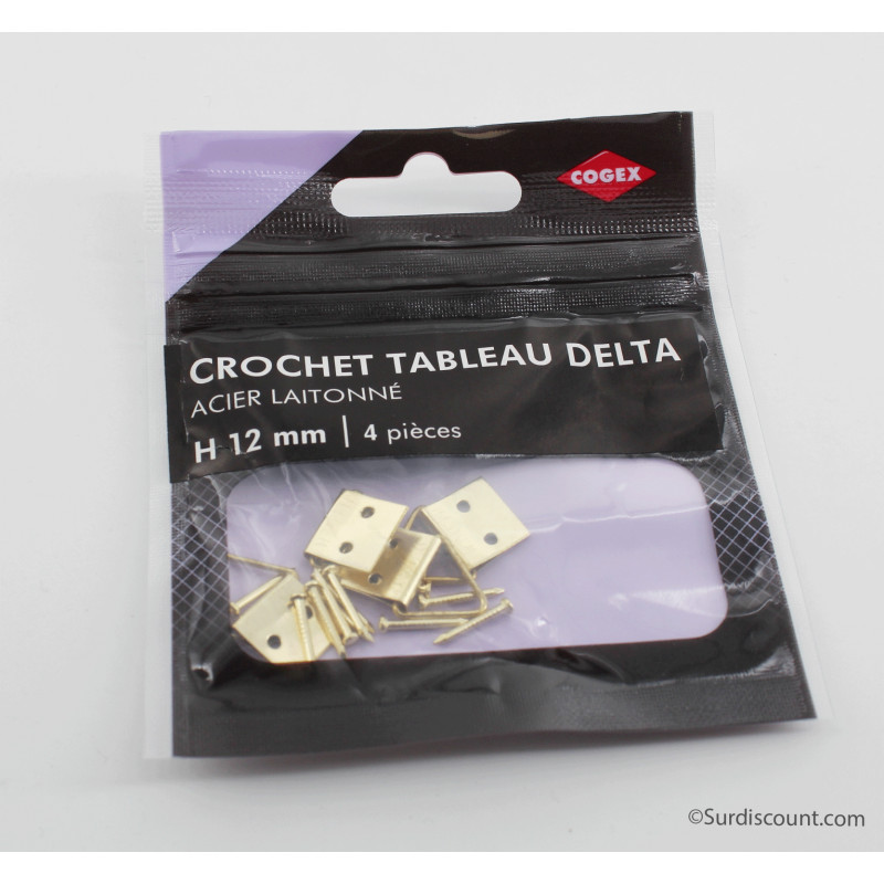 Crochet tableau delta 12mm 4 pièces pas cher