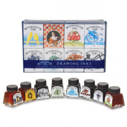 Set de 8 flacons 14ml encre à dessiner - Winsor & Newton pas cher
