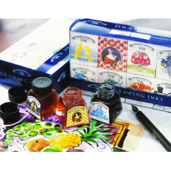Set de 8 flacons 14ml encre à dessiner - Winsor & Newton | Surdiscount