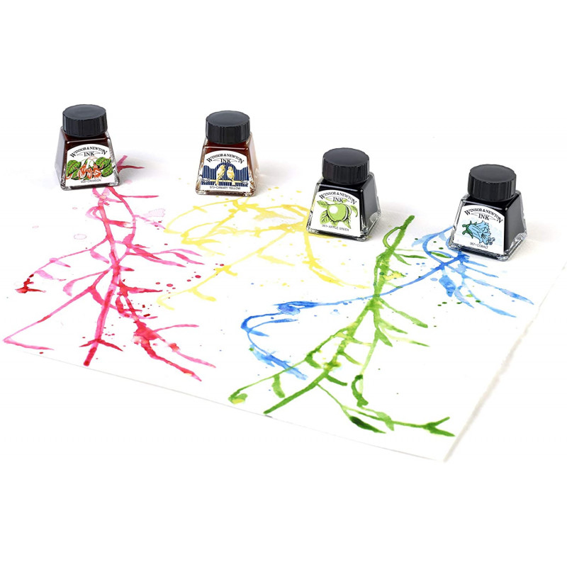 Set de 4 flacons 14ml encre à dessiner - Winsor & Newton | à seulement 14,99 €