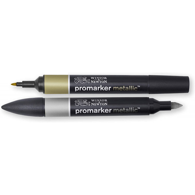 photo-Feutres - Promarker - Argent - Or - Lot de 2 - Winsor et Newton - Dessin - Illustration