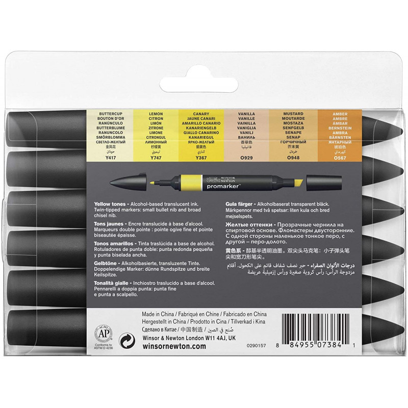 promarker-tons-jaunes-6-feutres-winsor-et-newton-double-pointe