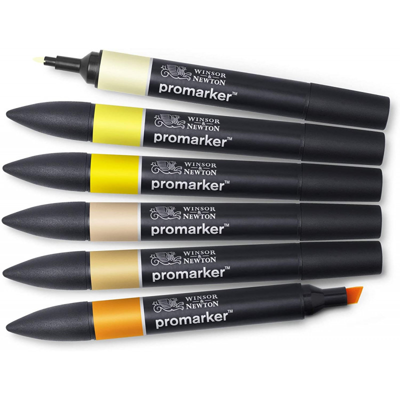 promarker-tons-jaunes-6-feutres-winsor-et-newton-de-près