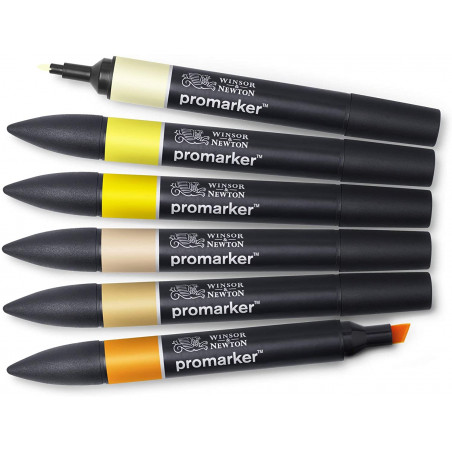 promarker-tons-jaunes-6-feutres-winsor-et-newton-de-près