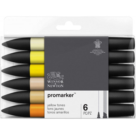 photo-Feutres - Promarker - 6 couleurs - Tons jaunes - Winsor et Newton - Dessin - Illustration