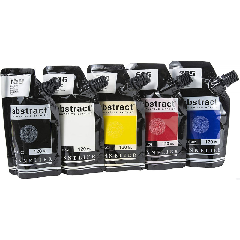 Sennelier lot de 5 sachets de peinture acrylique 120ml couleurs primaires