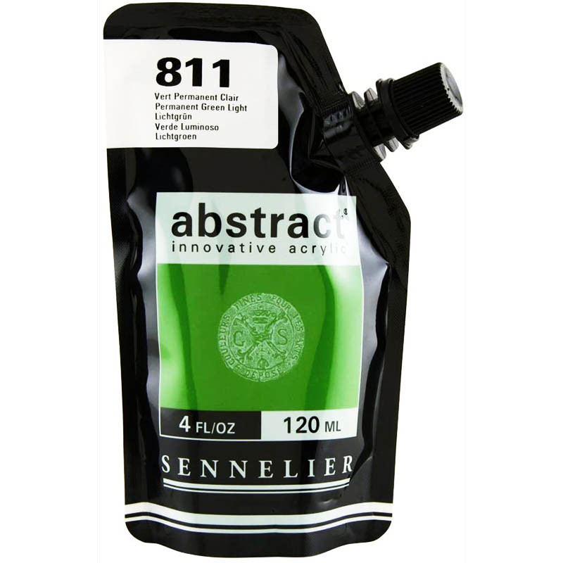 Sachet de peinture Sennelier Acrylique Abstract 120ml Vert Permanent Clair Pas Cher
