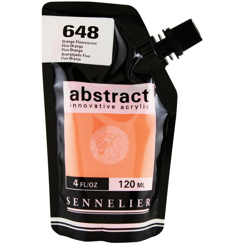 Sachet de peinture Sennelier Acrylique Abstract 120ml Orange Fluorescent Pas Cher